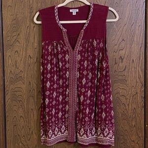 1X Burgundy Lucky Brand Tank Top.